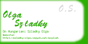 olga szladky business card
